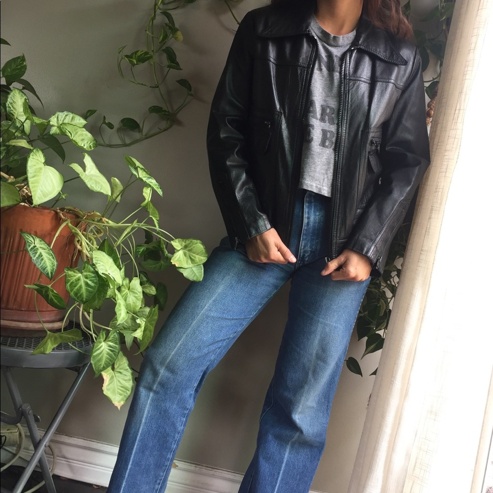 1970's vintage motorcycle leather jacket - Picture 2 of 6